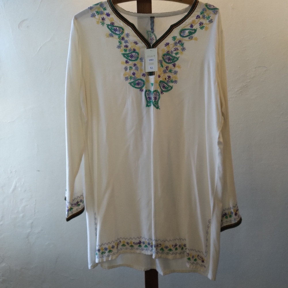 Blue Sky NWT Embroidered Tunic